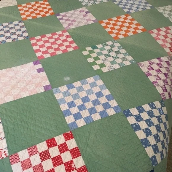 Antique Vintage Quilt Handmade Hand Quilted - Picture 3 of 8